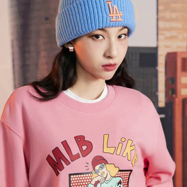 Áo Nỉ Sweater MLB Like Cartoon Overfit Sweatshirt LA Dodgers