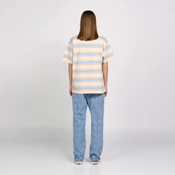 Áo Phông Acmé De La Vie ADLV Script Logo Stripe Short Sleeve T-Shirt Ivory Màu Kem