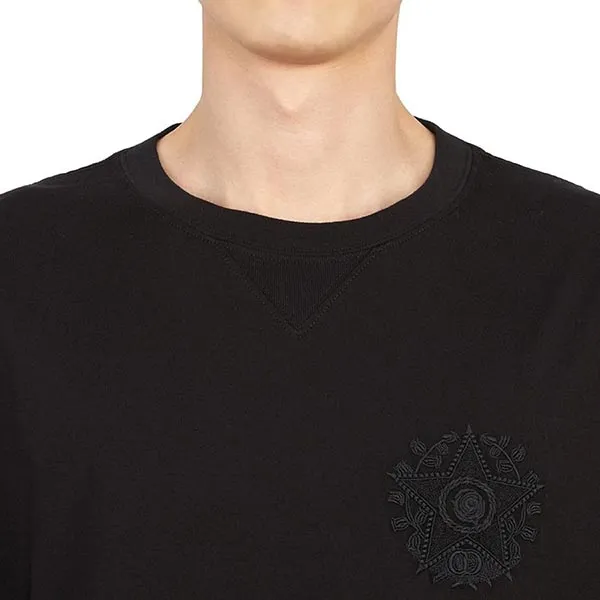 Áo Phông Dior CD Étoile Embroidered Relaxed-fit Black 243J685C0677 989 Màu Đen Size M