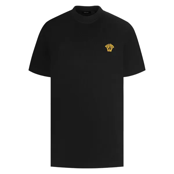 Áo Phông Versace Medusa Logo Embroidered Black A89500S A230901 Màu Đen Size XS