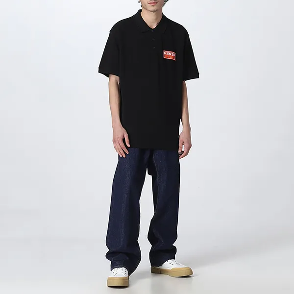 Áo Polo Kenzo Black Classic Piquet FD55PO0064PU 99J Màu Đen Size M