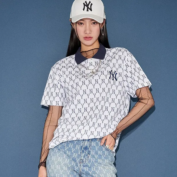 Áo Polo MLB Monogram Allover Collar Short Sleeve T-shirt New York Yankees 31TSQM131-50N Size S - Thời trang - Vua Hàng Hiệu