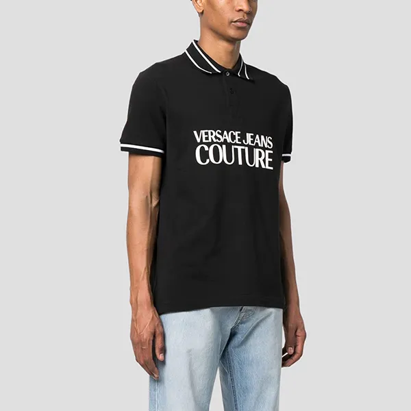 Áo Polo Versace Jeans Couture Black Logo Printed 74GAGT03 CJ01O 899 Màu Đen Size L