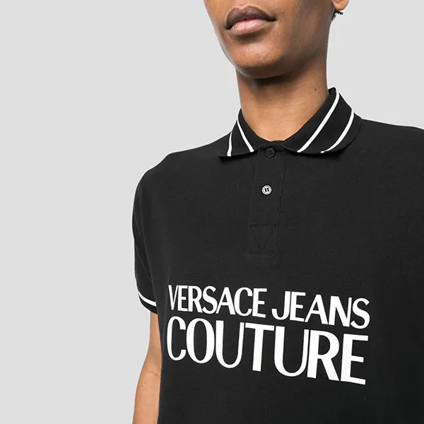 Áo Polo Versace Jeans Couture Black Logo Printed 74GAGT03 CJ01O 899 Màu Đen Size L