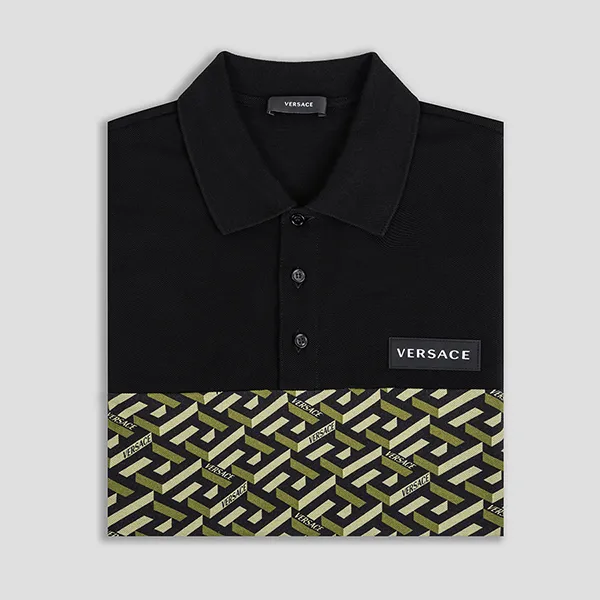 Áo Polo Versace Logo Monogram Printed 1008329 1A05963 5B160 Phối Màu Size M