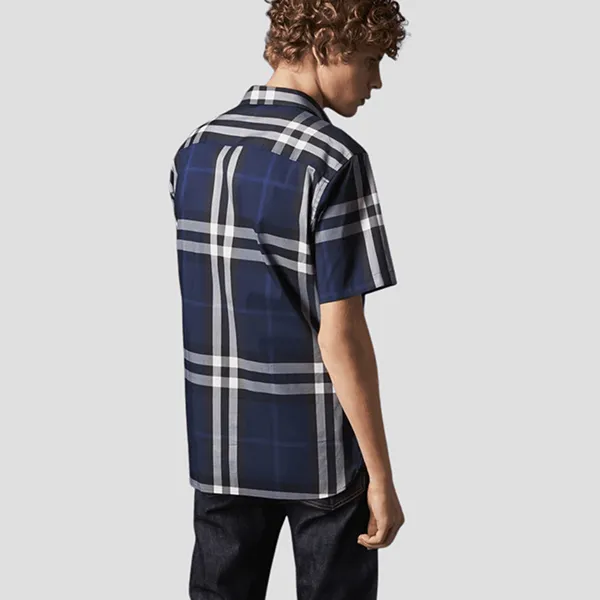 Áo Sơ Mi Burberry Plaid Short Sleeve Shirt Navy - 40039361 Màu Xanh Navy Size S - Thời trang - Vua Hàng Hiệu