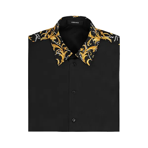 Áo Sơ Mi Versace Logo Baroque Printed 1006219 1A02030 5B090 Màu Đen Size 40