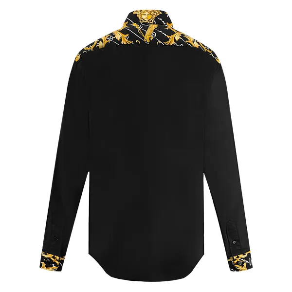 Áo Sơ Mi Versace Logo Baroque Printed 1006219 1A02030 5B090 Màu Đen Size 40