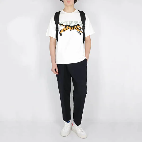 Áo Thun Kenzo Pixel Logo Embroidered Cotton Oversized T-Shirt FD55TS4464SY02 Màu Trắng Họa Tiết - Thời trang - Vua Hàng Hiệu
