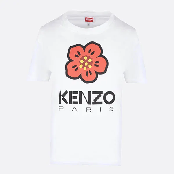 Áo Thun Nữ Kenzo Boke Flower Cotton T-Shirt FD52TS0394SO01 Màu Trắng Họa Tiết Hoa