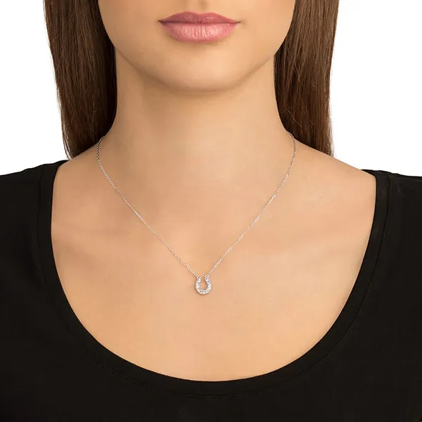 Dây Chuyền Swarovski Towards Neckla Cehorse Shoe, White, Rhodium Plated 5422290 Màu Bạc