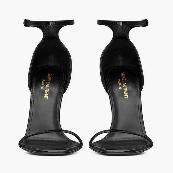 Dép Cao Gót Nữ Yves Saint Laurent YSL Opyum Sandals In Patent Leather 5576620NPKK1000 Màu Đen