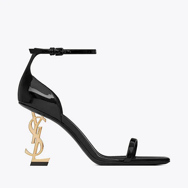 Dép Cao Gót Nữ Yves Saint Laurent YSL Opyum Sandals In Patent Leather 5576790NPKK1000 Màu Đen - Dép - Vua Hàng Hiệu