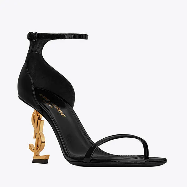 Dép Cao Gót Nữ Yves Saint Laurent YSL Opyum Sandals In Patent Leather 5576790NPKK1000 Màu Đen - Dép - Vua Hàng Hiệu