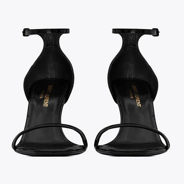 Dép Cao Gót Nữ Yves Saint Laurent YSL Opyum Sandals In Patent Leather 5576790NPVV1000 Màu Đen