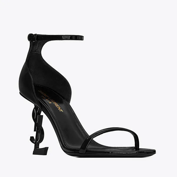 Dép Cao Gót Nữ Yves Saint Laurent YSL Opyum Sandals In Patent Leather 5576790NPVV1000 Màu Đen