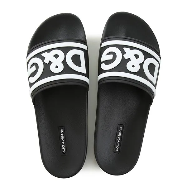 Dép Dolce & Gabbana D&G Slides With Logo CS2072 AQ858 89690 Màu Đen Size 41