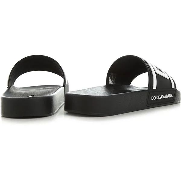 Dép Dolce & Gabbana D&G Slides With Logo CS2072 AQ858 89690 Màu Đen Size 41
