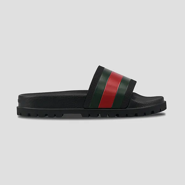 Dép Nam Gucci Webb Rubber Slide Sandal 429469 GIB10 1098 Màu Đen Size 41 - Dép - Vua Hàng Hiệu