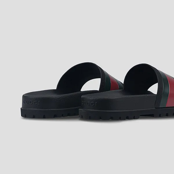 Dép Nam Gucci Webb Rubber Slide Sandal 429469 GIB10 1098 Màu Đen Size 41 - Dép - Vua Hàng Hiệu