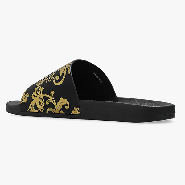 Dép Versace Jeans Couture Slide 74YA3SQ4 ZS365 G89 Màu Đen Vàng Size 42