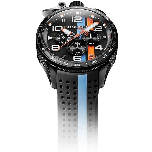 Đồng Hồ Nam Bomberg Bolt-68 Racing Light Blue Stripe BS45CHPBA.059-6.10 - 45mm Màu Đen