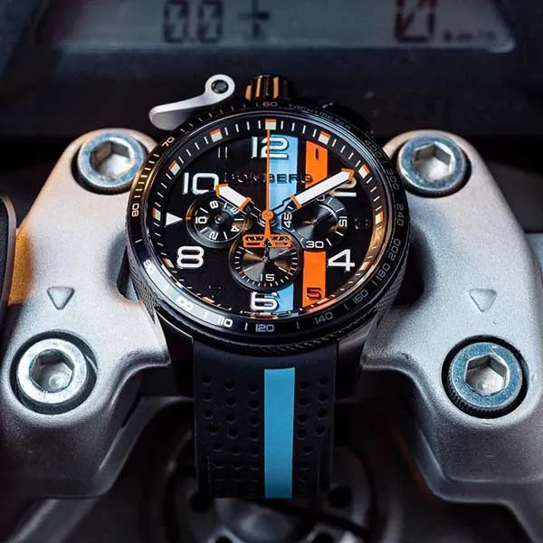 Đồng Hồ Nam Bomberg Bolt-68 Racing Light Blue Stripe BS45CHPBA.059-6.10 - 45mm Màu Đen