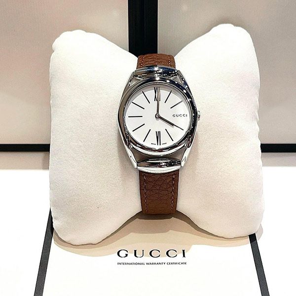 Đồng Hồ Nữ Gucci Horsebit Quartz Brown Leather Watch YA140403 Màu Nâu - 1