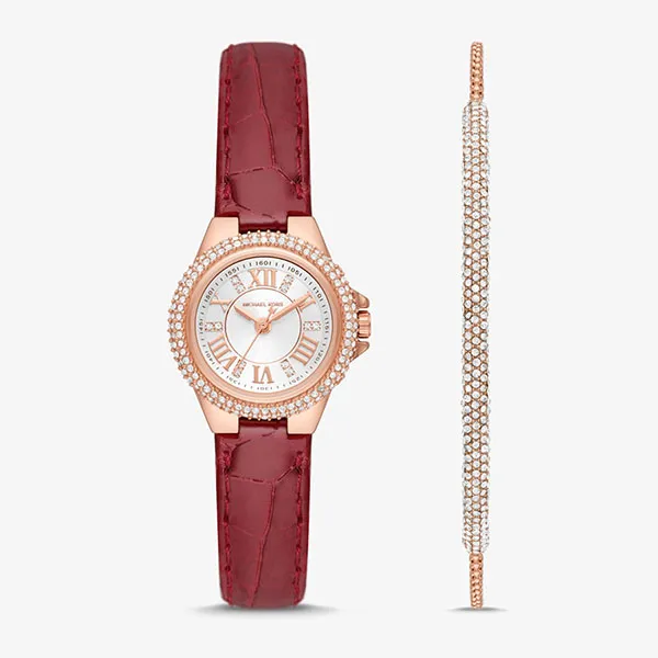 Đồng Hồ Nữ Michael Kors mk Camille MK1069SET Màu Đỏ/ Vàng Hồng