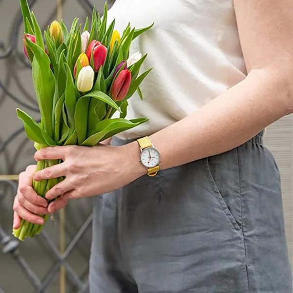 Đồng Hồ Nữ Mondaine Classic Quartz White Dial Ladies Watch A658.30323.17SBE Màu Vàng Trắng - Đồng hồ - Vua Hàng Hiệu