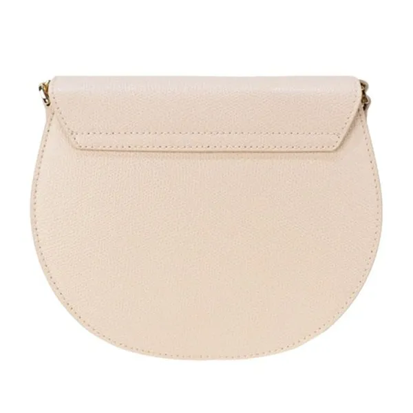 Túi Đeo Chéo Furla Metropolis Lychee Buckle Saddle Bag Rice Pergamena Màu Nude - Túi xách - Vua Hàng Hiệu