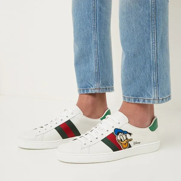 Giày Gucci Ace 'Donal Duck Patch' - 649399 1XG60 9114 Màu Trắng Size 5