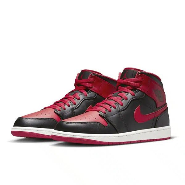 Giày Thể Thao Nike Air Jordan 1 Mid Alternate Bred Flame Red DQ8426-060 Màu Đen Đỏ Size 40 - 1