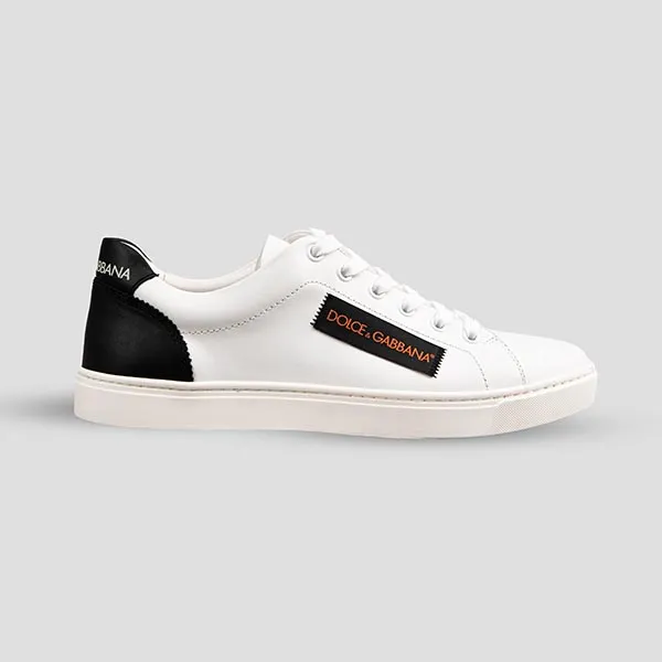 Giày Sneakers Dolce & Gabbana D&G Logo Patch Leather White CS1640 Màu Trắng