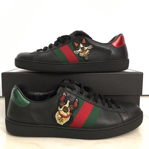 Giày Thể Thao Gucci Black Dog New Ace Sneakers Màu Đen Size 40 - 1