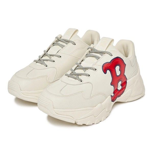 Giày Thể Thao MLB BigBall Chunky A Classic 3D Logo Boston Red Sox Ivory 3ASHCS12N-43RDS Phối Màu Trắng Đỏ Size 240 - 3