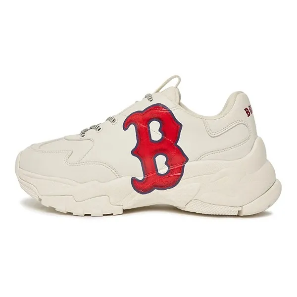 Giày Thể Thao MLB BigBall Chunky A Classic 3D Logo Boston Red Sox Ivory 3ASHCS12N-43RDS Phối Màu Trắng Đỏ Size 240 - 1
