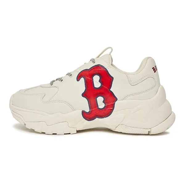 Giày Thể Thao MLB BigBall Chunky A Classic 3D Logo Boston Red Sox Ivory 3ASHCS12N-43RDS Phối Màu Trắng Đỏ Size 240