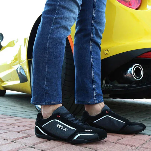 Giày Thể Thao Nam Sparco SP-F6_BLACK-WHITE Màu Đen Size 42