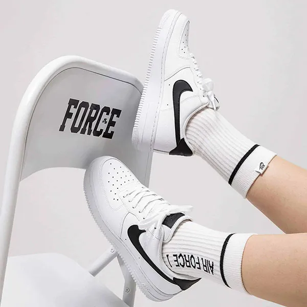 Giày Thể Thao Nike Air Force 1 ’07 ‘White Black’ CT2302-100 Màu Trắng Đen Size 40.5 - 1
