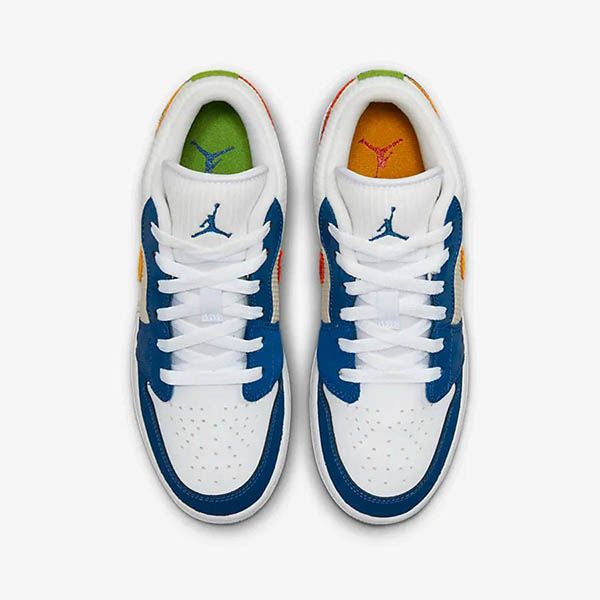 Giày Thể Thao Nike Air Jordan 1 GS Low SE Blue Chutney White DR6960-400 Màu Xanh Trắng Size 35.5 - 4