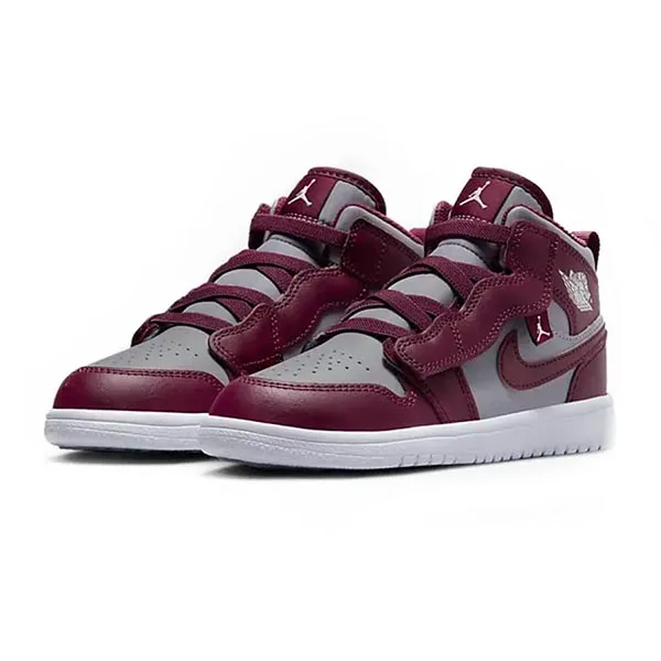 Giày Thể Thao Trẻ Em Nike Jordan 1 Mid Alt Younger Kids' Shoes DQ8427-615 Màu Xám Đỏ Size 16.5 - Giày - Vua Hàng Hiệu