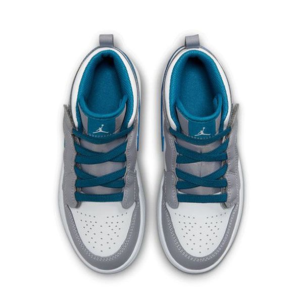 Giày Thể Thao Trẻ Em Nike PS Air Jordan 1 Mid AR6351-014 Màu Xanh Trắng Size 16.5 - 4