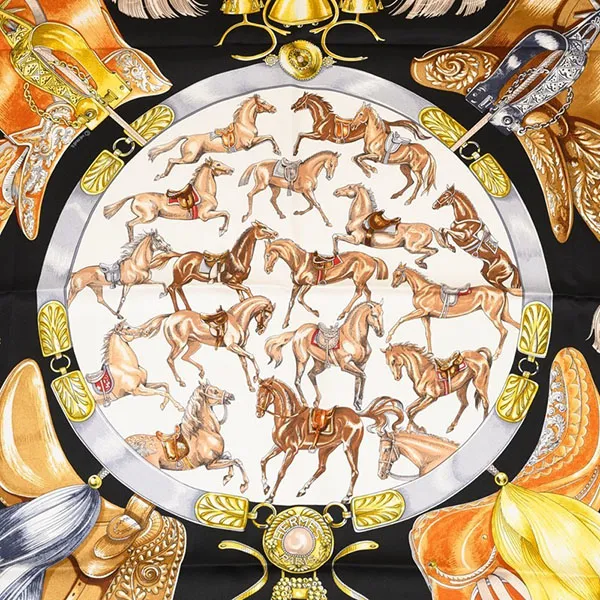 Khăn Hermès Cavalcades Scarf 90 Màu Xanh Đen - Thời trang - Vua Hàng Hiệu