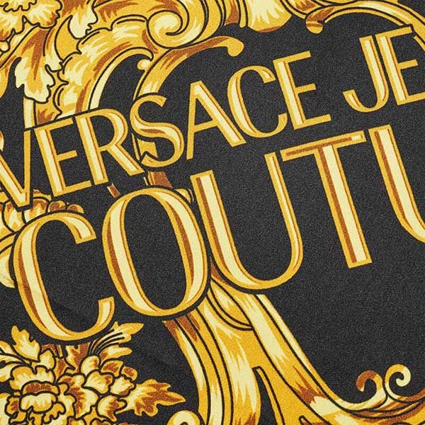 Khăn Versace Jeans Couture V-Emblem Garland Black Gold Foulard Scarf 73HA7H02-ZG114-G89 Màu Đen Vàng - 3