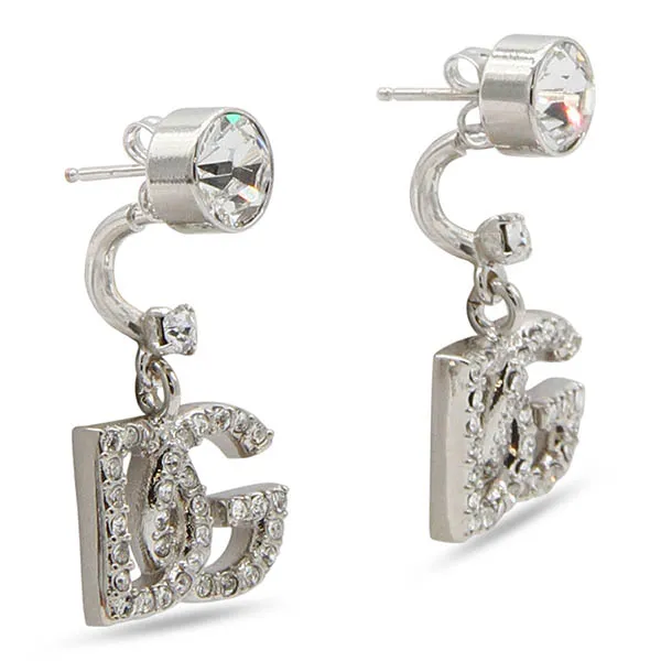 Khuyên Tai Dolce & Gabbana D&G Earrings Dg Logo Rhinestones WEN6L1W111187655 Màu Bạc