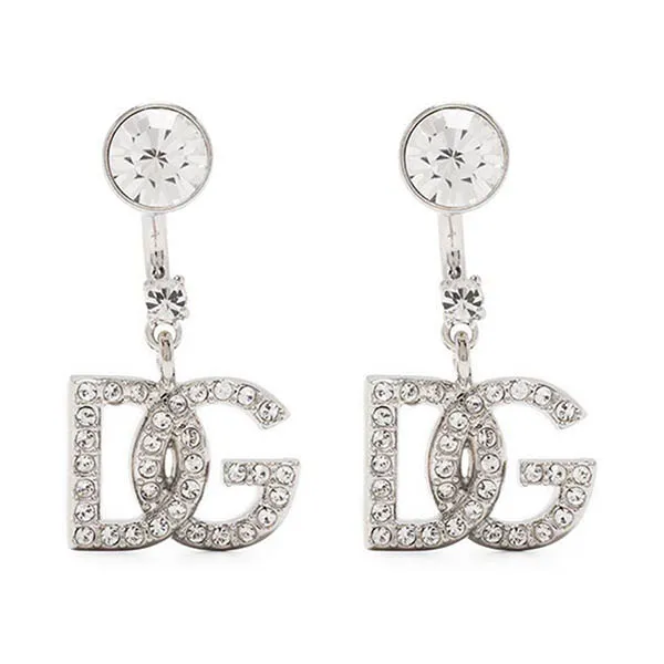 Khuyên Tai Dolce & Gabbana D&G Earrings Dg Logo Rhinestones WEN6L1W111187655 Màu Bạc