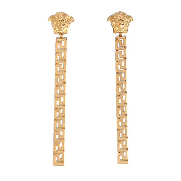 Khuyên Tai Versace Greca Medusa Linear Drop Earrings 10008671A006203J000 Màu Vàng Gold - Trang sức - Vua Hàng Hiệu