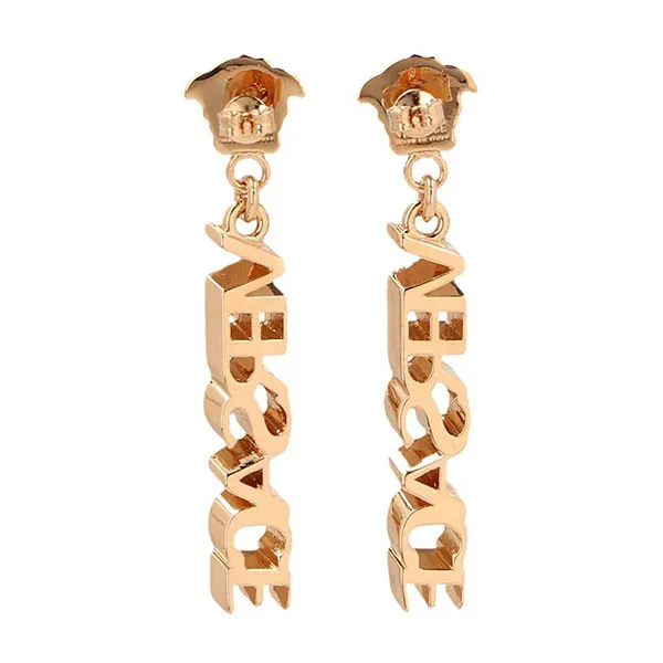 Khuyên Tai Versace Logo Drop Earrings 10022731A006203J000 Màu Vàng Gold - 3