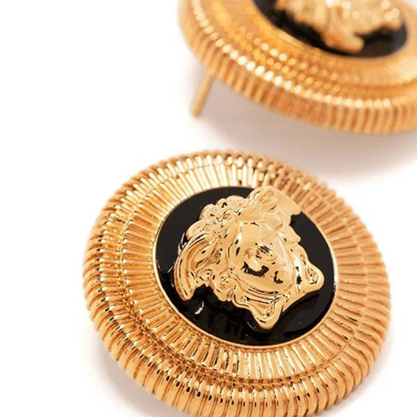 Khuyên Tai Versace Medusa Botton Earrings 10053321A006384J120 Màu Vàng Đen - Trang sức - Vua Hàng Hiệu
